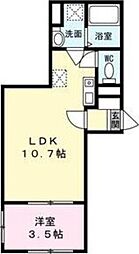 メゾン・ド・ノーブル 1階1LDKの間取り