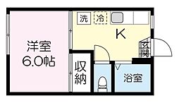 フォーブルヤサキ 1Kの間取図画像