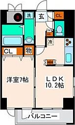 USビル 1LDKの間取図画像
