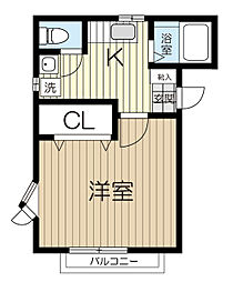 カーサ宮町 1DKの間取図画像