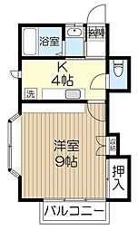 エクセル高松 1Kの間取図画像