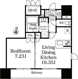 リージア上杉一丁目 1LDKの間取図画像