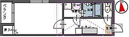 プルメリープル 1Kの間取図画像