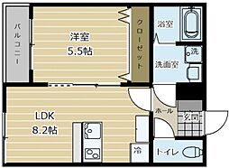 LMAHOUSE II 1LDKの間取図画像