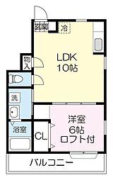 カーサフォレスタWest 1LDKの間取図画像