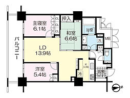 アップルタワーズ仙台ブローディアタワー 3LDKの間取図画像