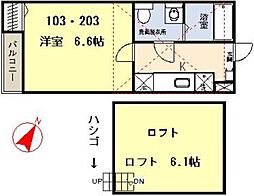 フォレスタ 1Kの間取図画像