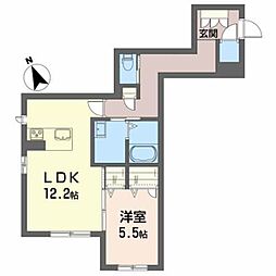 ベレオU土樋 1LDKの間取図画像