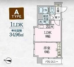 ディオコート長町 1LDKの間取図画像