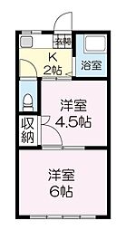 芳賀アパート 2Kの間取図画像