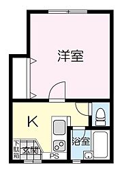 ドミールササキ 1Kの間取図画像