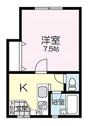 ドミールササキ 1Kの間取図画像