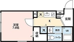REVESTAGE 1Kの間取図画像