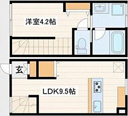Dメゾン若林 1LDKの間取図画像