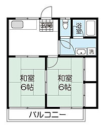 ハイツさいとう 2Kの間取図画像