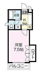 レジデンス・青葉台 1Kの間取図画像