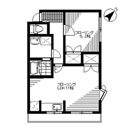 グランアージュ21B棟 1LDKの間取図画像