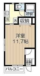 ハイツ田上 1Kの間取図画像