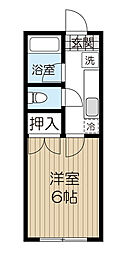 キャトルセゾン2 1Kの間取図画像