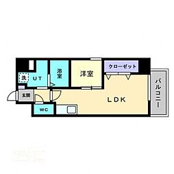 サンフォリア大手前 1LDKの間取図画像