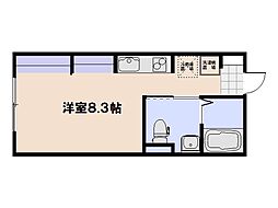 dimanche 2階ワンルームの間取り