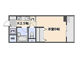 KDCビル 3階1Kの間取り