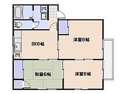 アセント美鈴園　A棟 1階3DKの間取り
