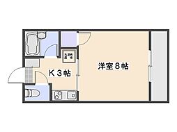 加茂ハイツ 1階1Kの間取り