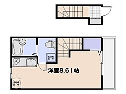 ソフィスコート八幡 2階ワンルームの間取り