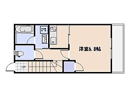 ユニクオーレ五日市II 2階1Kの間取り