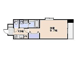 ルピナス五日市中央 6階1Kの間取り
