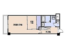 クレアテラ五日市 2階2Kの間取り