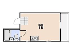 サンライズ五観橋II 1階ワンルームの間取り