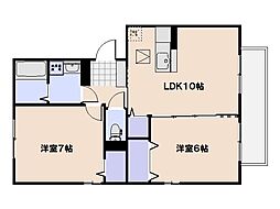 メゾンプラージュ 2LDKの間取図画像