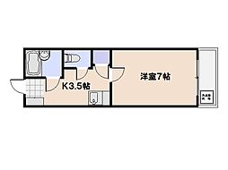 パルコープ五日市 1Kの間取図画像
