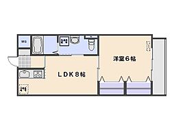 リビオーヌ五日市中央 1LDKの間取図画像
