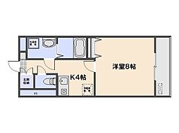 竹田ビル 1Kの間取図画像