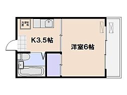 ウイング五日市駅前A棟 1Kの間取図画像
