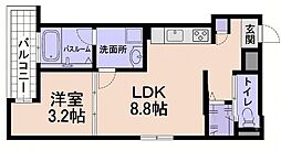 (仮称)MOVE旭園NORITH 1LDKの間取図画像