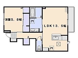 エスペランサ雅 1LDKの間取図画像