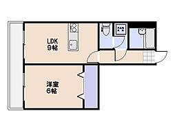 福本ビル 1LDKの間取図画像