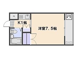 ウエストコート 1Kの間取図画像