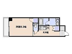 GoldCourt楽々園 1Kの間取図画像