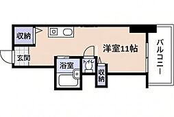 ウィンディア五日市A棟 ワンルームの間取図画像