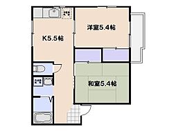 タウニィ平良 2Kの間取図画像