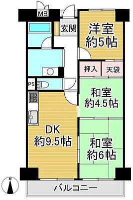 間取り 西大寺グランドハイツ 7階/-