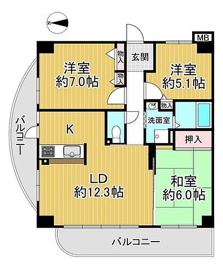 3LDK 間取り