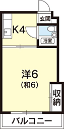 井川ハイツ 1Kの間取図画像