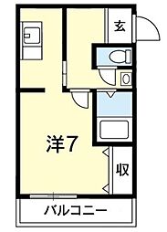 スミトモハイツ 1Kの間取図画像