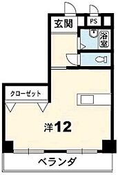 コーポアルピナ ワンルームの間取図画像